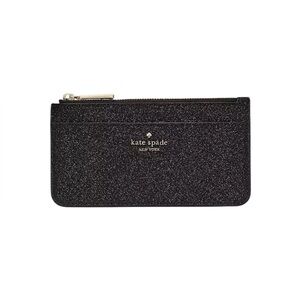 Kate Spade Black Glitter Large Slim Card Holder